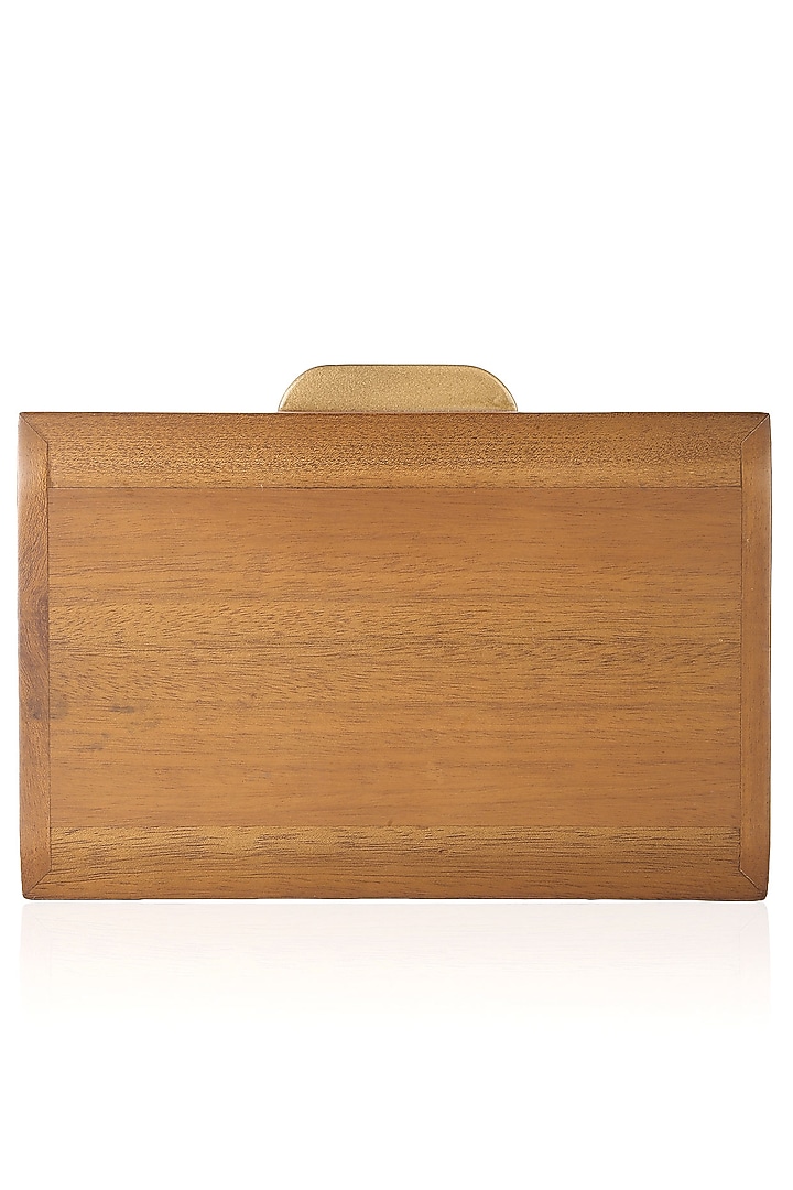 Duet luxury presents Multicolor blocks wood frame rectangular box clutch available only at Pernia's Pop Up Shop.