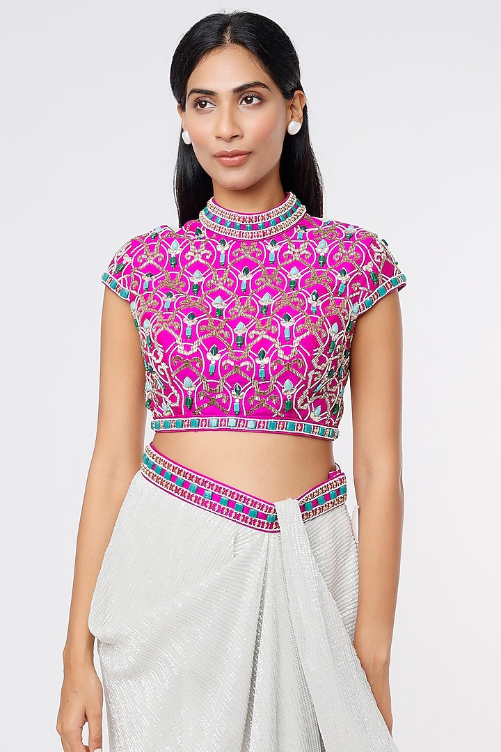 Off-White Sequinned Skirt Set by Dinesh Malkani at Pernia's Pop Up Shop