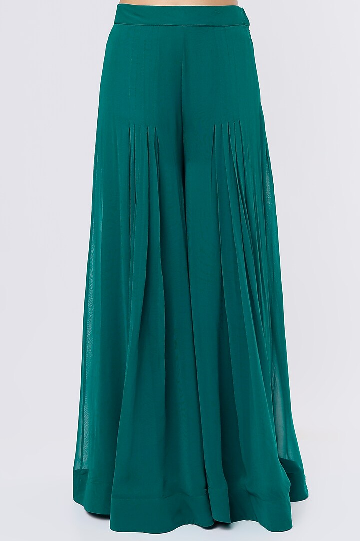 Green Georgette Embroidered Kurta Set by Dinesh Malkani at Pernia's Pop Up Shop