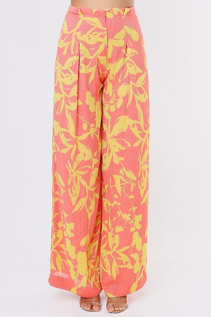 Watermelon & Lime Viscose Georgette Sequins Embroidered Cape Set by Dinesh Malkani at Pernia's Pop Up Shop