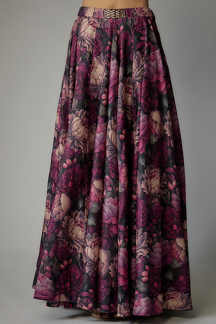 Purple Art Silk Printed Skirt Set by Dinesh Malkani at Pernia's Pop Up Shop