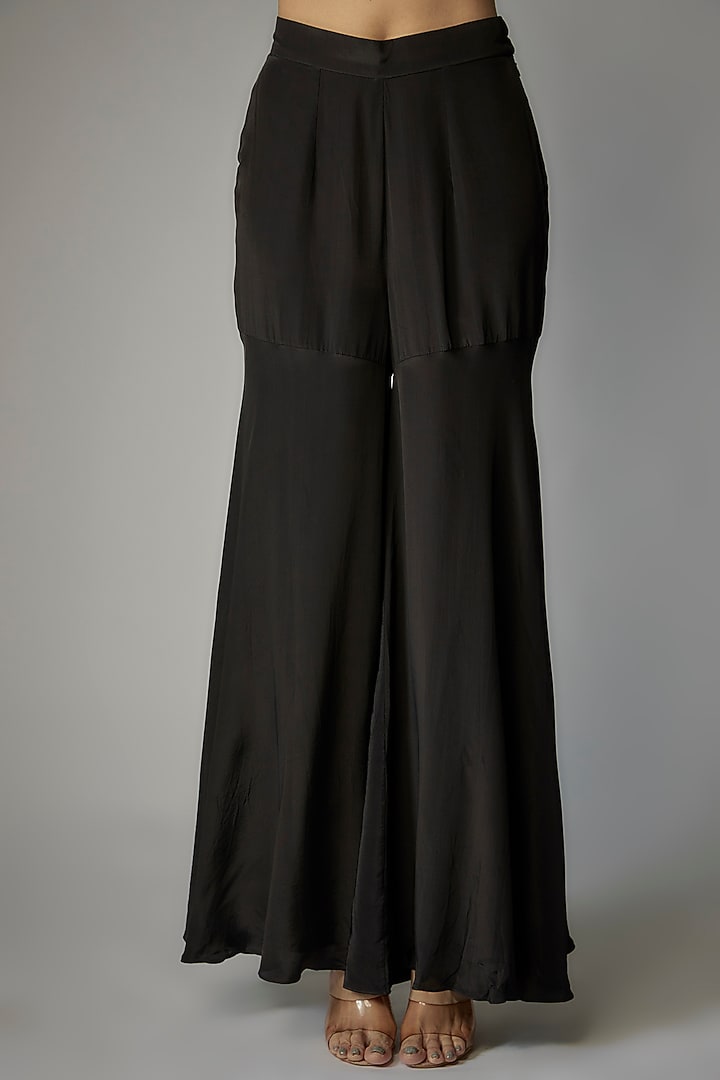 Black Crepe Wedding Sharara Set by Dinesh Malkani at Pernia's Pop Up Shop