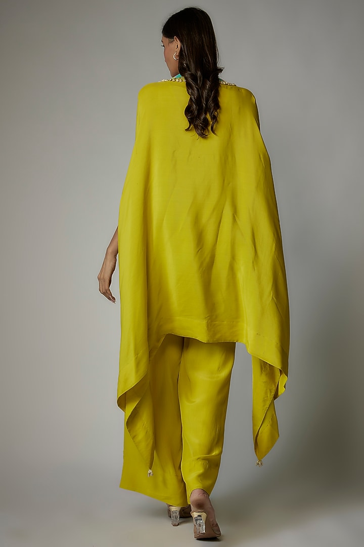 Lime Green Crepe Co-Ord Set by Dinesh Malkani at Pernia's Pop Up Shop