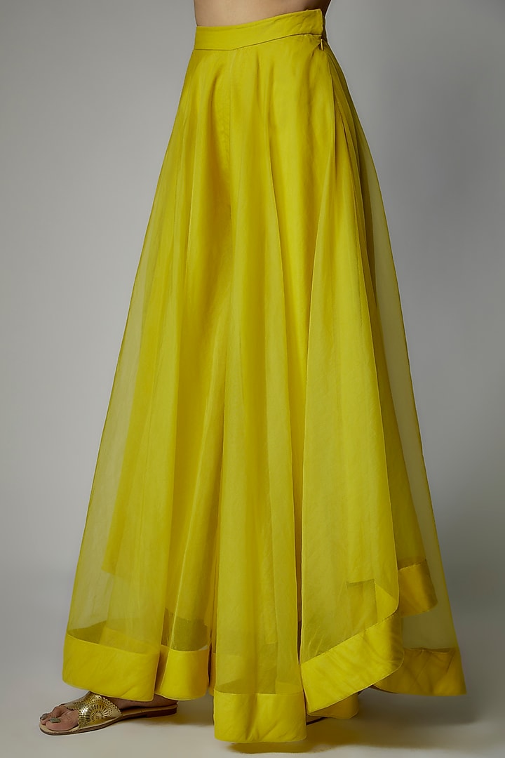 Yellow Organza Pant Set by Dinesh Malkani at Pernia's Pop Up Shop