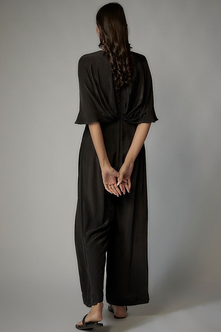 Black Crepe Jumpsuit by Dinesh Malkani at Pernia's Pop Up Shop