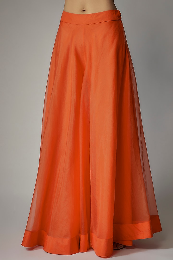 Orange Organza Wedding Sharara Set by Dinesh Malkani at Pernia's Pop Up Shop
