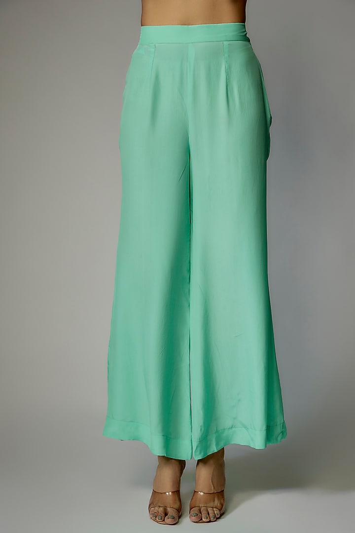 Sea Green Crepe Kurta Set by Dinesh Malkani at Pernia's Pop Up Shop