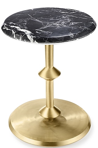Black & Golden Round Table by Metl & Wood