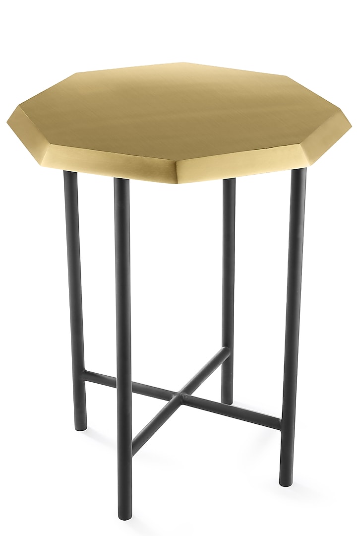 Golden & Black Metal Octagon Table by Metl & Wood at Pernia's Pop Up Shop