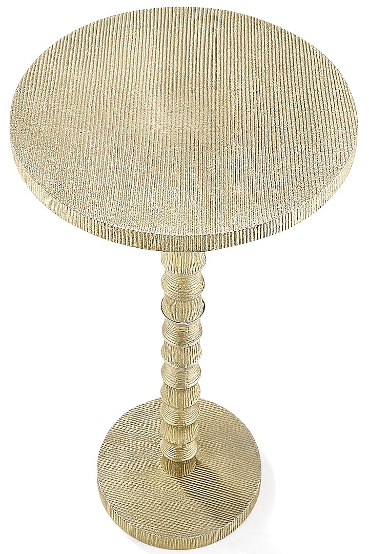 Golden Round Aluminum Table by Metl & Wood