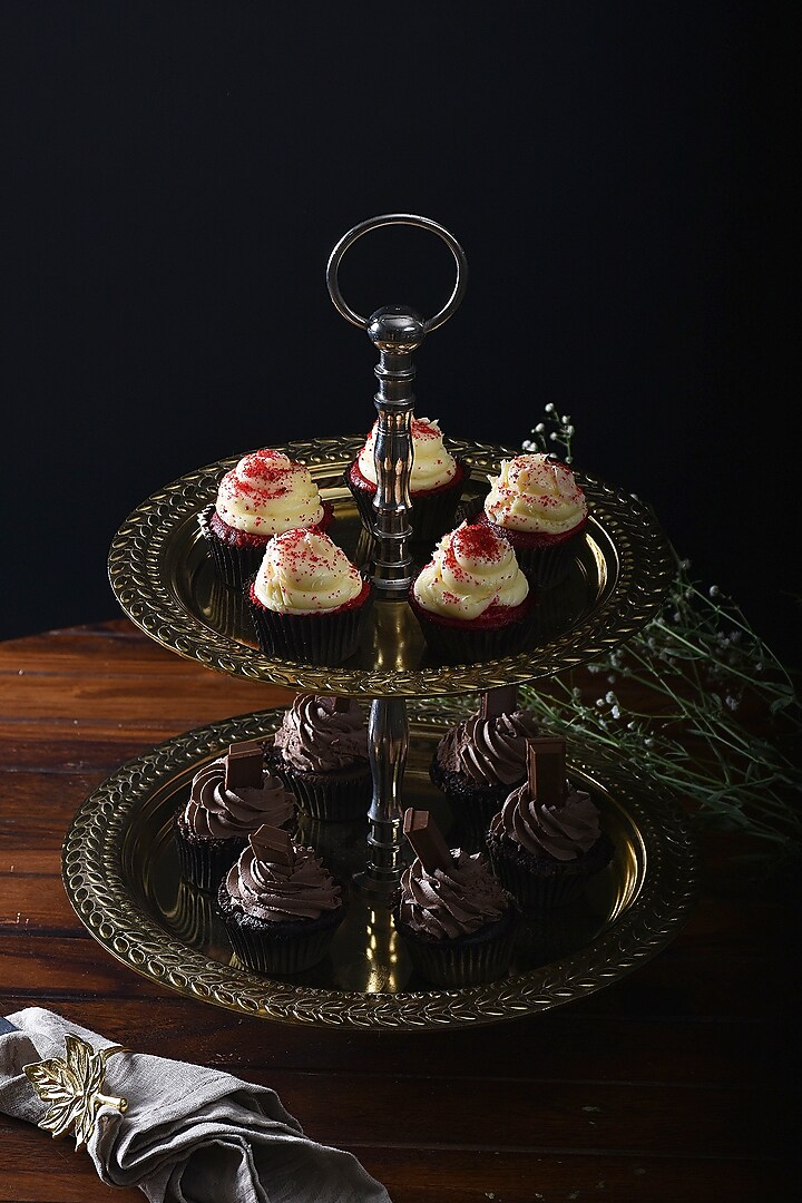 Gold Steel High Tea Savoury Stand by Metl & Wood at Pernia's Pop Up Shop