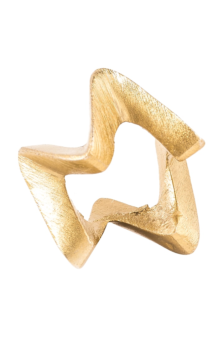Geometrical Aluminium Gold Napkin Ring (Set of 6) by Metl & Wood