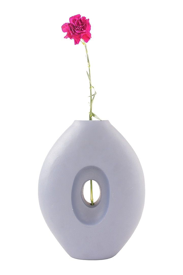 Blue Aluminium Holed Vase by Metl & Wood