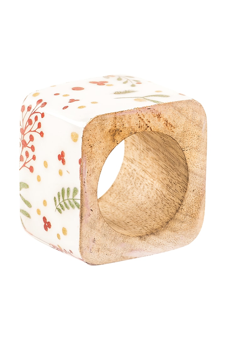 White Wood Nature Inspired Napkin Ring by Metl & Wood