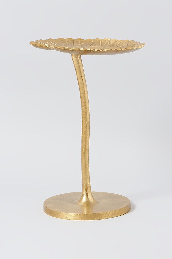 Gold Aluminium Leaf Side Table by Metl & Wood at Pernia's Pop Up Shop