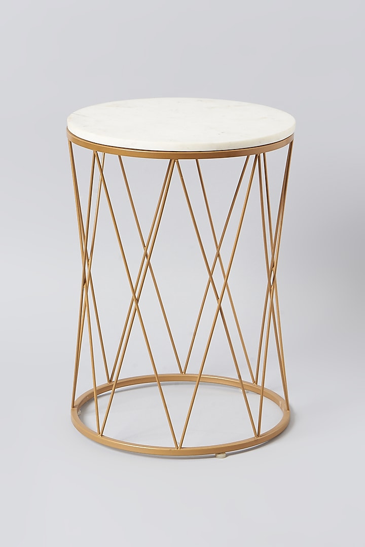 Gold Iron & Marble Table (Set of 2) by Metl & Wood at Pernia's Pop Up Shop