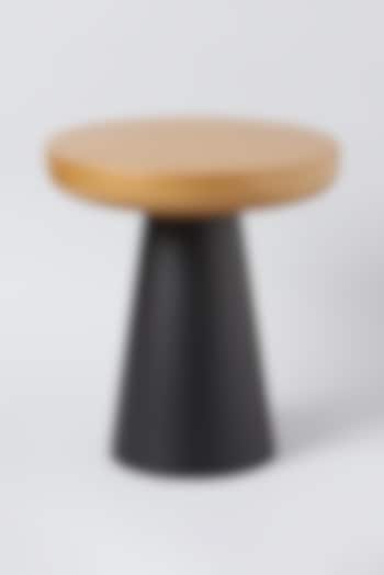 Black & Gold Iron Side Table by Metl & Wood