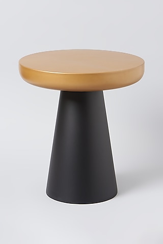 Black & Gold Iron Side Table by Metl & Wood