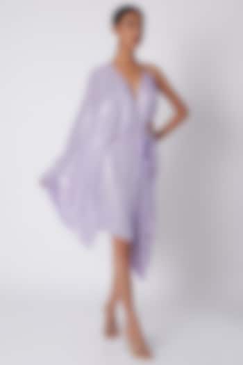 Lilac Draped Sequins Dress by Deme by Gabriella