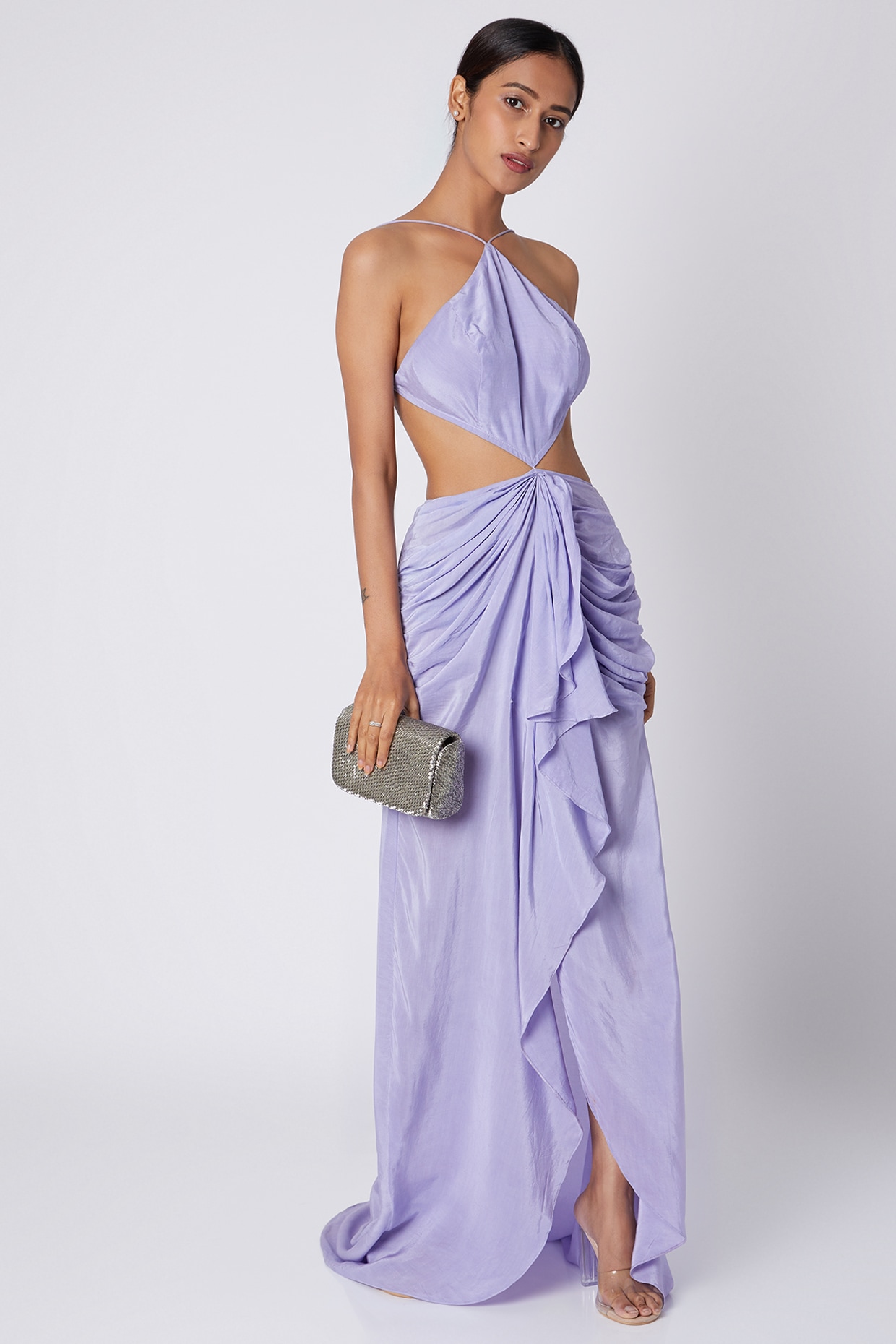 Lilac backless clearance dress