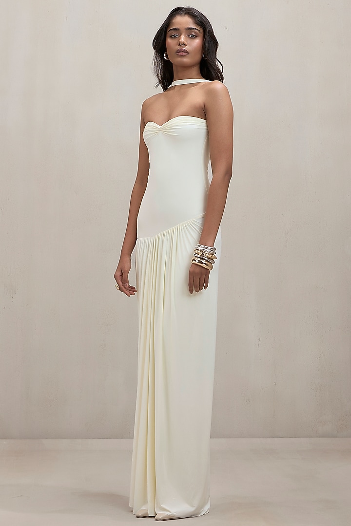Ivory Malai Pleated Strapless Engagement Gown by Deme by Gabriella at Pernia's Pop Up Shop