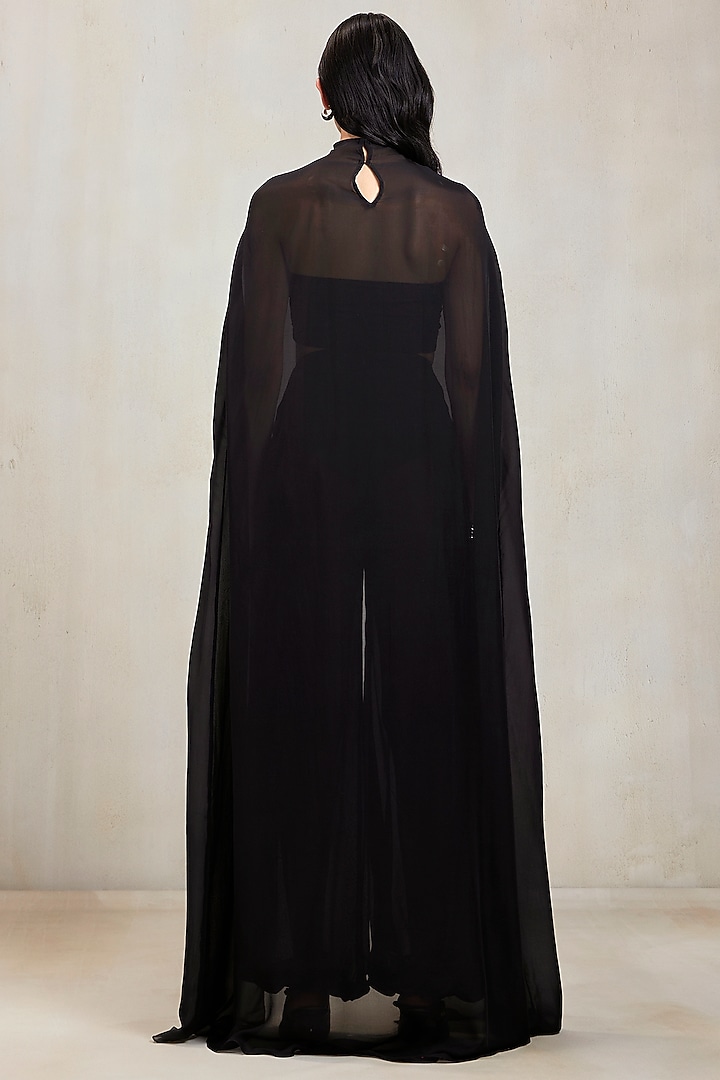 Black Malai Chiffon Co-Ord Set by Deme by Gabriella at Pernia's Pop Up Shop