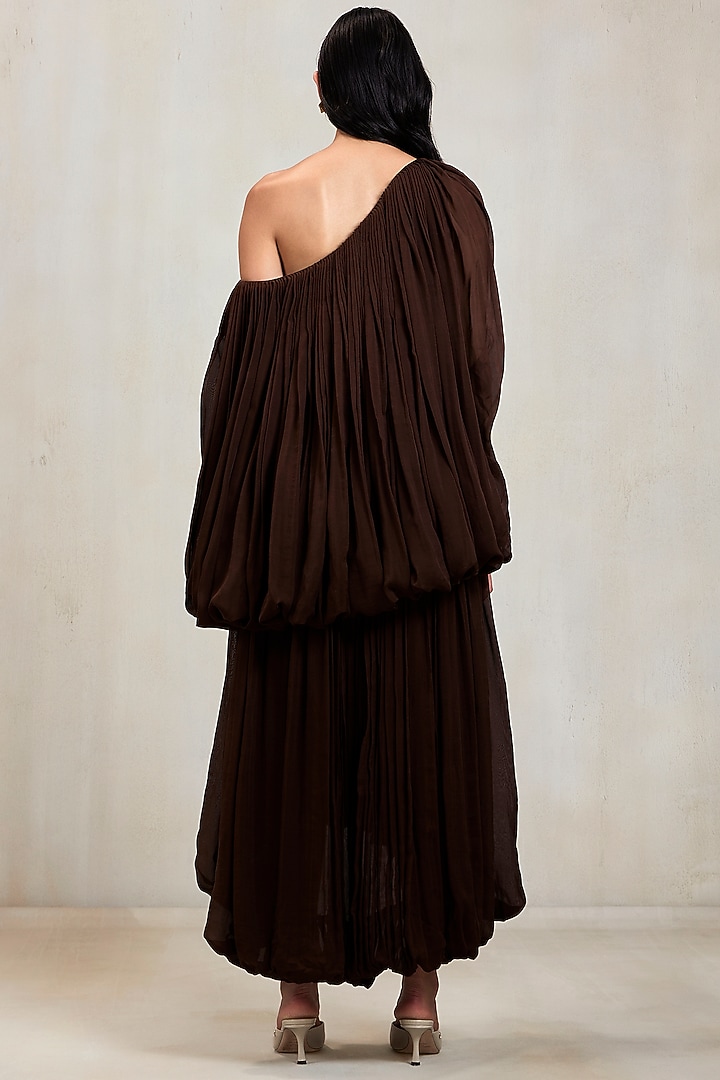 Espresso Brown Chiffon Co-Ord Set by Deme by Gabriella at Pernia's Pop Up Shop