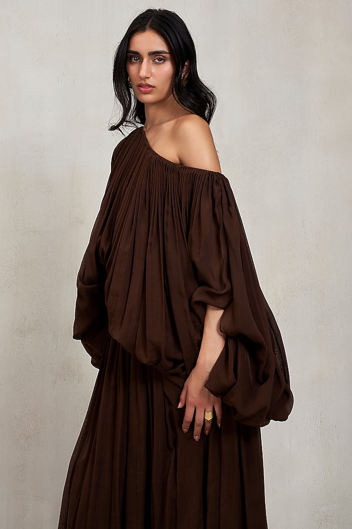 Espresso Brown Chiffon Co-Ord Set by Deme by Gabriella at Pernia's Pop Up Shop