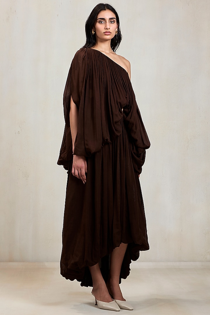 Espresso Brown Chiffon Co-Ord Set by Deme by Gabriella at Pernia's Pop Up Shop