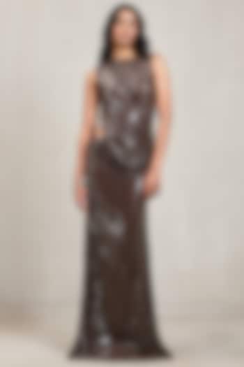 Espresso Brown Sequins Co-Ord Set by Deme by Gabriella at Pernia's Pop Up Shop