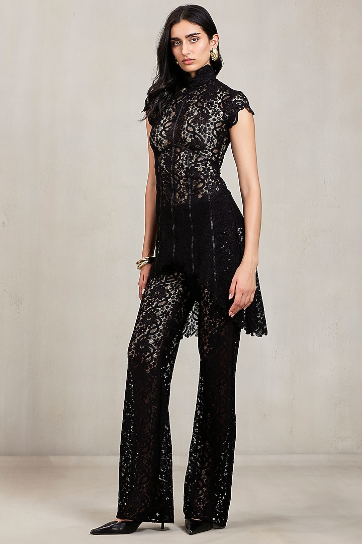 Black Lace High-Neck Co-Ord Set by Deme by Gabriella at Pernia's Pop Up Shop