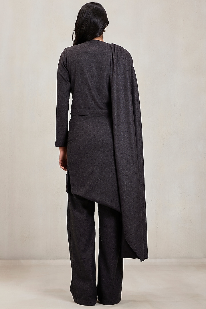 Grey Wool Suiting Asymmetric Co-Ord Set by Deme by Gabriella at Pernia's Pop Up Shop