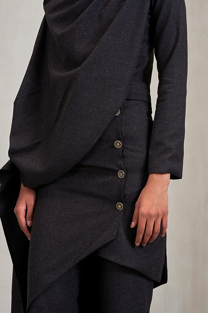 Grey Wool Suiting Asymmetric Co-Ord Set by Deme by Gabriella at Pernia's Pop Up Shop