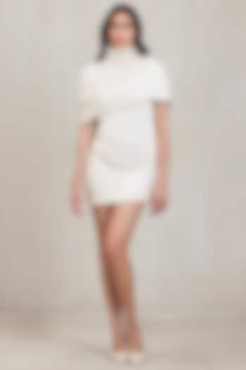 Off White Cable Knit Mini Cocktail Dress by Deme by Gabriella at Pernia's Pop Up Shop