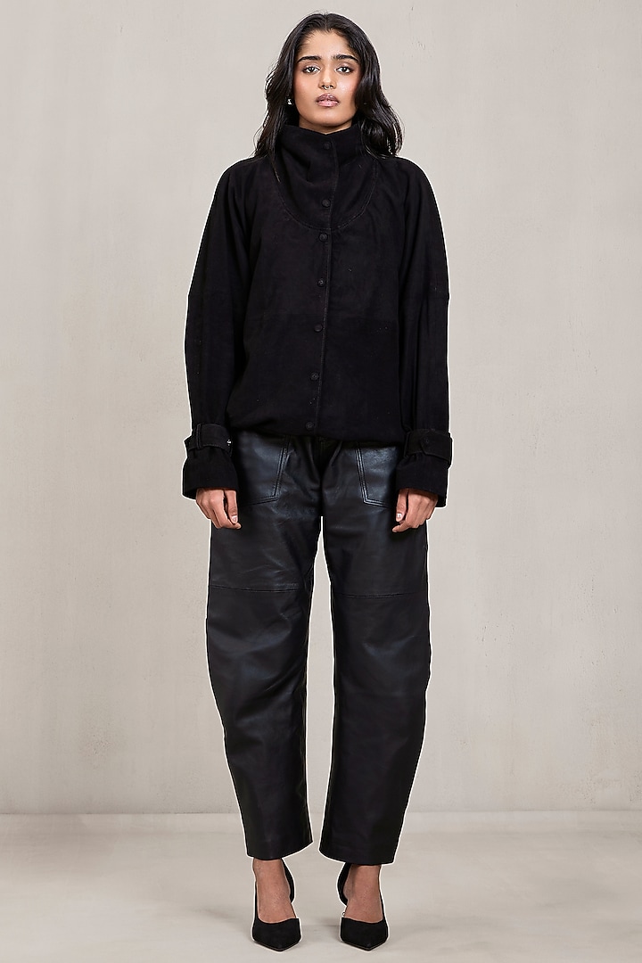 Black Leather Suede Co-Ord Set by Deme by Gabriella at Pernia's Pop Up Shop