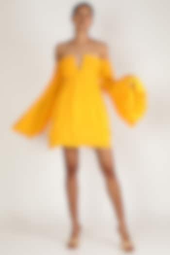 Canary Yellow Off Shoulder Dress by Deme by Gabriella