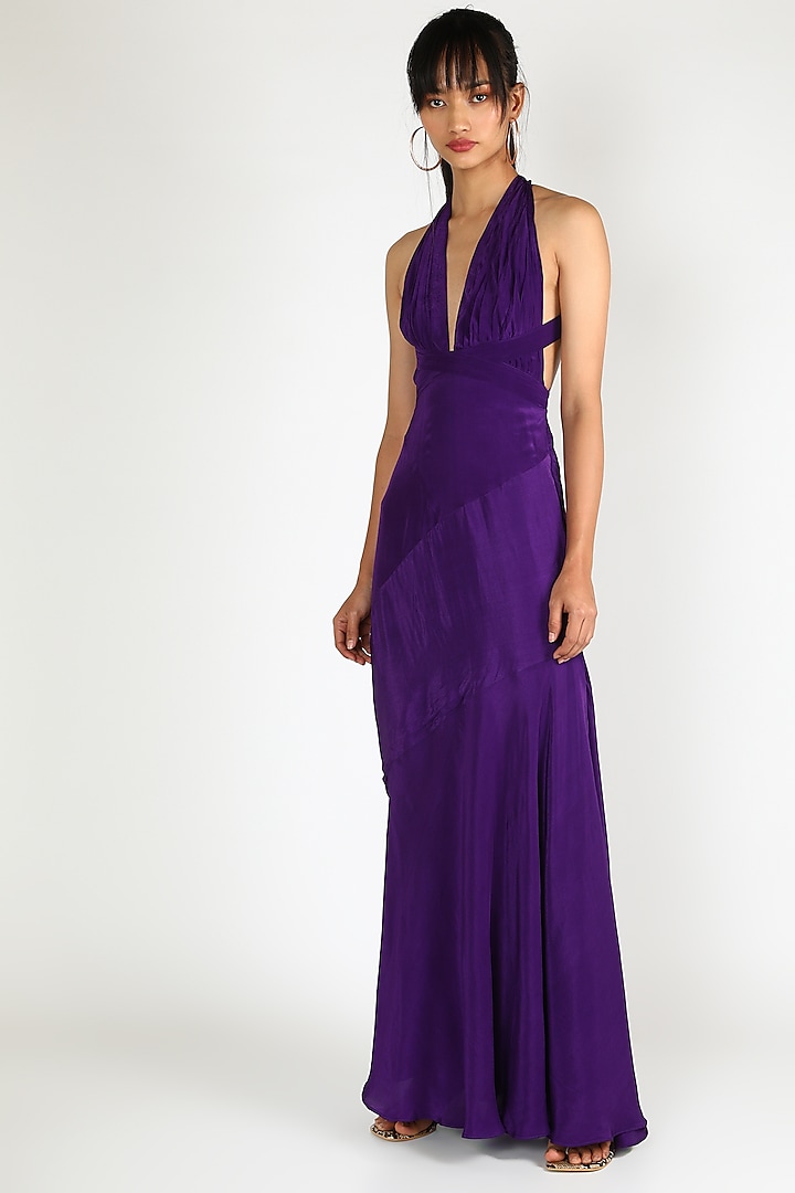 Purple Gown With Tie-Up by Deme by Gabriella