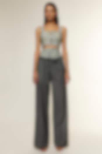 Grey Suiting Pant Set by Deme by Gabriella
