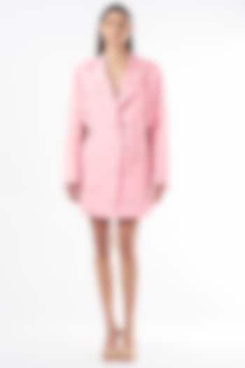 Pink Denim Blazer Dress by Deme by Gabriella