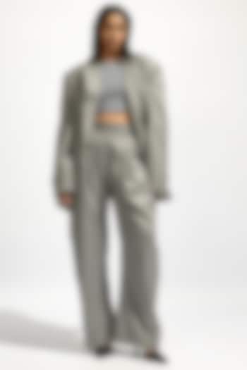 Grey Suiting & Jersey Blazer Set by Deme by Gabriella