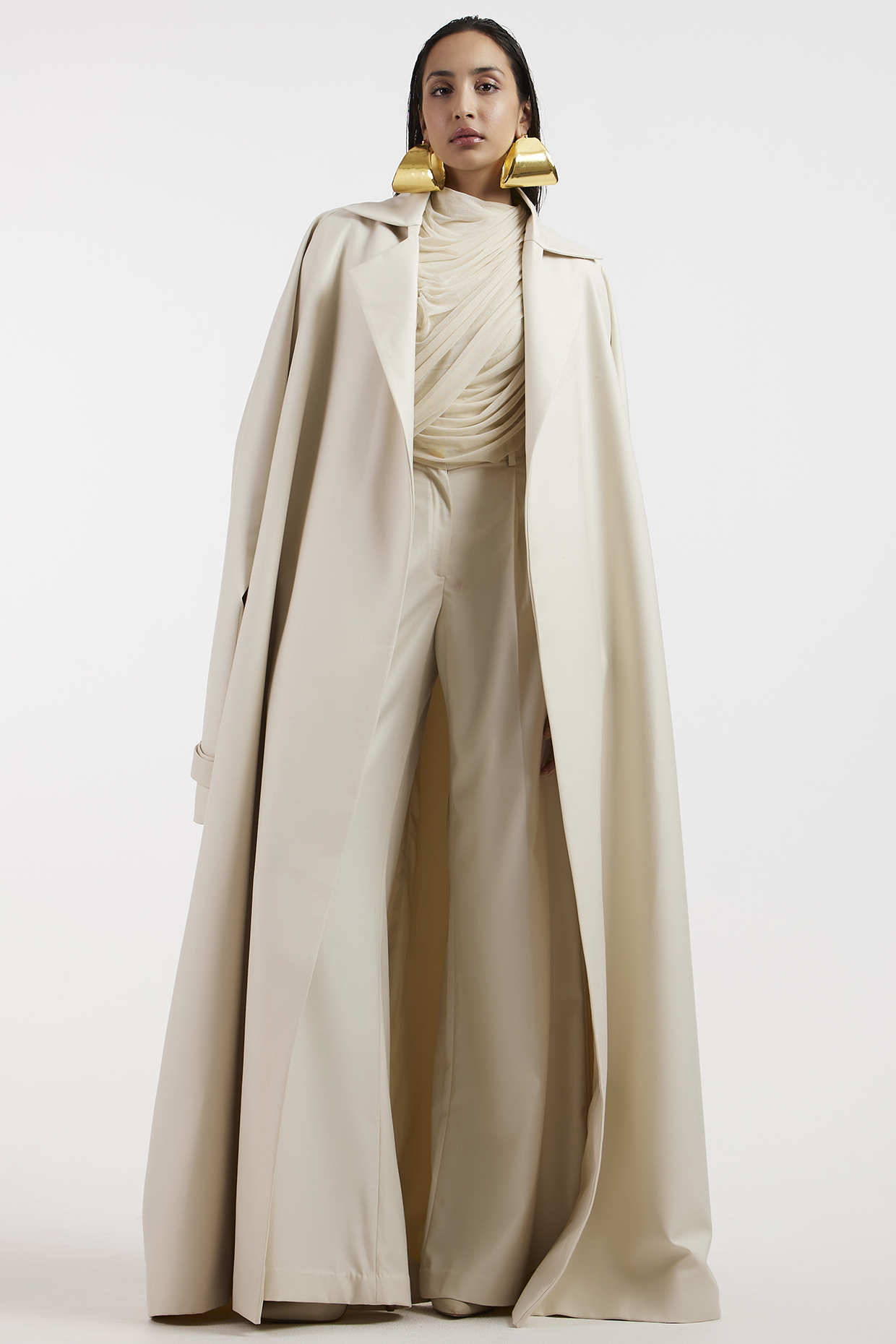 Off-White Suiting Co-Ord Set With Trench Coat by Deme by Gabriella at Pernia's Pop Up Shop