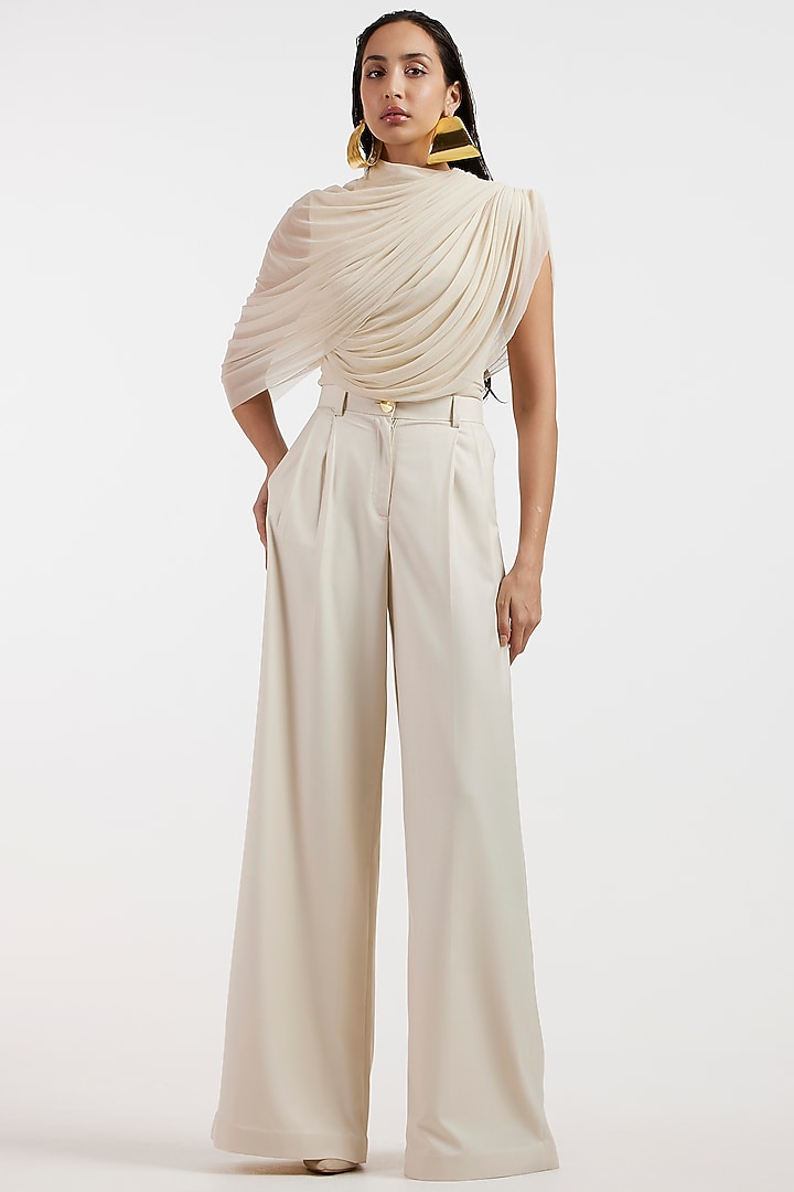 Off-White Suiting Co-Ord Set With Trench Coat by Deme by Gabriella at Pernia's Pop Up Shop