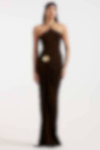 Espresso Brown Malai Gathered Vacation Dress by Deme by Gabriella at Pernia's Pop Up Shop