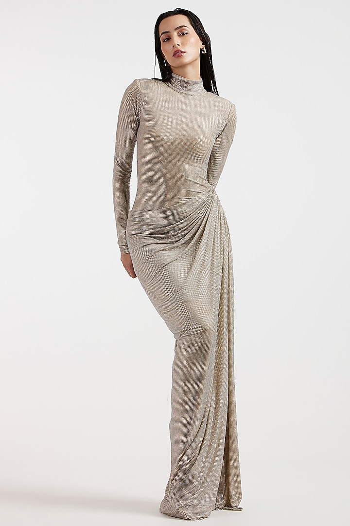 Nude Net & Rhinestone Sculpted Wedding Gown by Deme by Gabriella at Pernia's Pop Up Shop