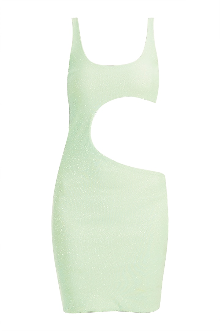 Mint Waist Cut-Out Shimmery Dress by Deme by Gabriella