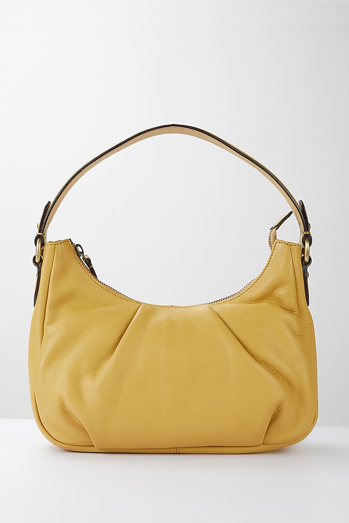 Yellow Leather Mini Handbag by Deme By Gabriella