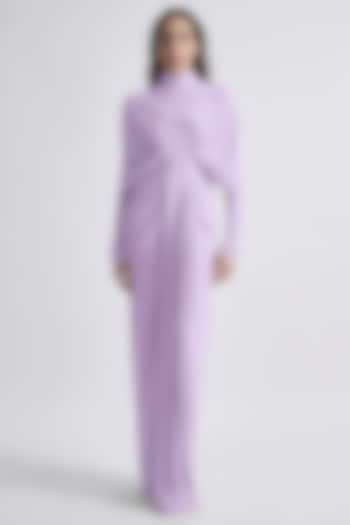 Lilac Malai Lycra & Net Draped Dress by Deme by Gabriella at Pernia's Pop Up Shop