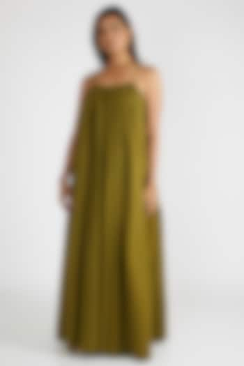 Olive Green Maxi Dress by Deme By Gabriella at Pernia's Pop Up Shop