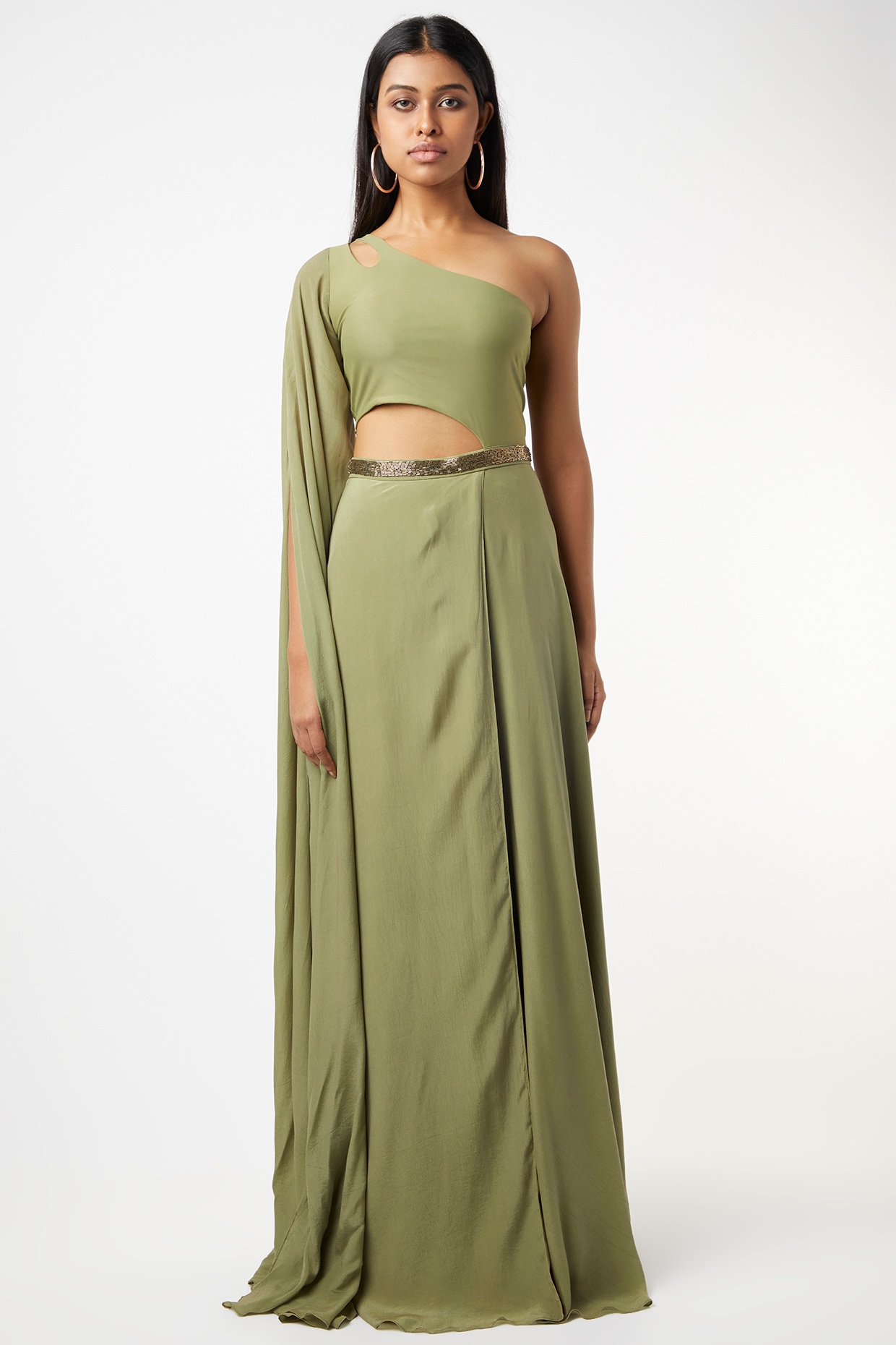 Olive green one store piece dress