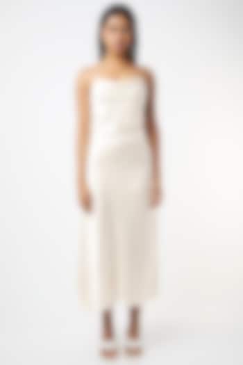 White Satin Slip Dress by Deme by Gabriella